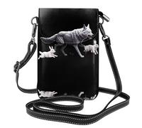 YYHHAOFA Small Cell Phone Purse 7.6x4.9in Big Bad Wolf Chasing Rabbit Picture Leather Crossbody Flap Phone Case For Women, Perfect For Walking, Camping