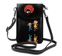 YYHHAOFA Small Cell Phone Purse 7.6x4.9in Big Spider Chasing Little Girl Picture Leather Crossbody Flap Phone Case For Women, Perfect For Walking, Camping