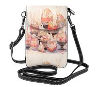 YYHHAOFA Small Cell Phone Purse 7.6x4.9in Bunny In The Easter Egg Picture Leather Crossbody Flap Phone Case For Women, Perfect For Walking, Camping