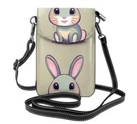 YYHHAOFA Small Cell Phone Purse 7.6x4.9in Cute Little Bunny Picture Leather Crossbody Flap Phone Case For Women, Perfect For Walking, Camping