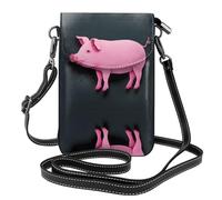 YYHHAOFA Small Cell Phone Purse 7.6x4.9in Cute Pink Pig Picture Leather Crossbody Flap Phone Case For Women, Perfect For Walking, Camping