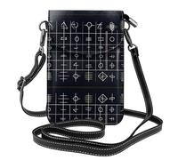 YYHHAOFA Small Cell Phone Purse 7.6x4.9in Equation Symbol Picture Leather Crossbody Flap Phone Case For Women, Perfect For Walking, Camping Black