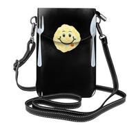 YYHHAOFA Small Cell Phone Purse 7.6x4.9in Healing Smiley Omelette Picture Leather Crossbody Flap Phone Case For Women, Perfect For Walking, Camping