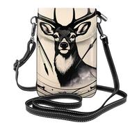 YYHHAOFA Small Cell Phone Purse 7.6x4.9in Hunting Arrows Triangles Deer Picture Leather Crossbody Flap Phone Case For Women, Perfect For Walking, Camping Black