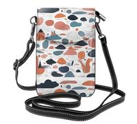 YYHHAOFA Small Cell Phone Purse 7.6x4.9in Interesting Illustrations Picture Leather Crossbody Flap Phone Case For Women, Perfect For Walking, Camping Black
