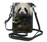 YYHHAOFA Small Cell Phone Purse 7.6x4.9in Panda Cubs In The Forest Picture Leather Crossbody Flap Phone Case For Women, Perfect For Walking, Camping