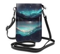 YYHHAOFA Small Cell Phone Purse 7.6x4.9in Science Fiction Stars Picture Leather Crossbody Flap Phone Case For Women, Perfect For Walking, Camping