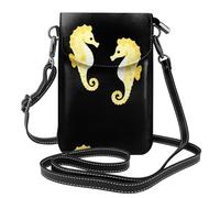 YYHHAOFA Small Cell Phone Purse 7.6x4.9in Shy Little Seahorse Picture Leather Crossbody Flap Phone Case For Women, Perfect For Walking, Camping
