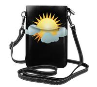 YYHHAOFA Small Cell Phone Purse 7.6x4.9in The Waking Sun Picture Leather Crossbody Flap Phone Case For Women, Perfect For Walking, Camping