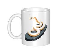 YYHHAOFA Small snake on the stone pier Prints mug ceramic Mugs for cappuccino, latte, cereal, yogurt, milk, hot or cold drinks Micro-wave oven