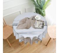 YYHHAOFA Snow Animal Polar Bear Prints 60in Round Decorative Table Throw - High-Grade Polyester Table Cover, Stain-Resistant & Wrinkle-Free for Dinners, Weddings, & More