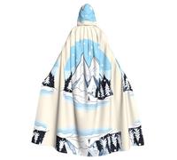 YYHHAOFA Snow-capped mountains Printed Halloween Adult Hooded Cloak is a super large, comfortable, and durable cloak