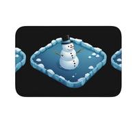 YYHHAOFA Snowman in The ice Pattern Crystal Velvet Lock Edge Floor mat, Bedroom Carpet, Parlor, Dormitory Home Decoration