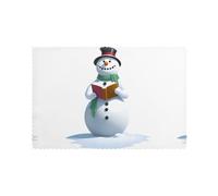 YYHHAOFA Snowman Reading A Book Prints Placemats Set of 6 12x18in - Create Cozy Table Settings for Everyday Moments & Special Gatherings
