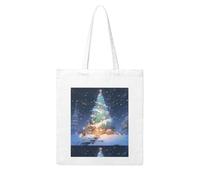 YYHHAOFA Snowy Christmas tree Prints Woman Canvas Tote Bag Strong and durable for traveling, shopping, Daily One Size