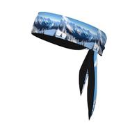 YYHHAOFA Snowy Mountain Scenery Printed Sports headscarf, sweat absorbing and breathable, motion headband, double-sided kerchief