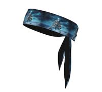 YYHHAOFA Snowy Night Christmas Tree Printed Sports headscarf, sweat absorbing and breathable, motion headband, double-sided kerchief