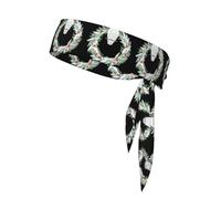 YYHHAOFA Snowy owl on Christmas wreath Printed Sports headscarf, sweat absorbing and breathable, motion headband, double-sided kerchief