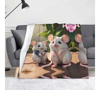 YYHHAOFA soft Blanket Throw 60x50in Suitable for sofa bed bedroom travel camping Mother and child rats Picture