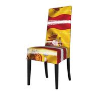 YYHHAOFA Spain Flag Printed dining chair cover is easy to disassemble and made of high resilience fabric that is wear-resistant