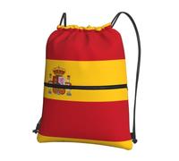 YYHHAOFA Spanish flag Prints Drawstring Zipper Backpack - Durable, Lightweight Water-Resistant Gym Bag for Travel, Sports & Everyday Carry