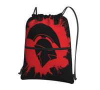 YYHHAOFA Spartan Warrior Helmet Prints Drawstring Zipper Backpack - Durable, Lightweight Water-Resistant Gym Bag for Travel, Sports & Everyday Carry