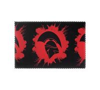 YYHHAOFA Spartan Warrior Helmet Prints Quality Table Layers - Heat Resistant Placemats, 12x18 Inch, 6-Piece Washable Dining Covers for Home & Hotel Decor
