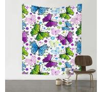 YYHHAOFA Spring Colorful Butterfly Prints 60x51in Wall Tapestry - Durable Polyester Throw Blanket for Dorm Decor, Beach Picnics & Versatile Room Layering