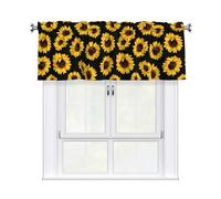YYHHAOFA Spring Sunflowers Retro Flowers Prints Durable Kitchen Window Layer - 54x18 Inch 100% Polyester Valance with Precision Construction