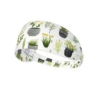 YYHHAOFA Springtime herb Garden Pattern Sports Headband for Women Sweat Proof Bandeau Summer Elastic Band