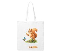 YYHHAOFA Squirrel chasing butterflies Prints Woman Canvas Tote Bag Strong and durable for traveling, shopping, Daily One Size