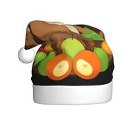 YYHHAOFA Squirrel in the fruit basket Pattern Christmas Hat for Adult Halloween party usage
