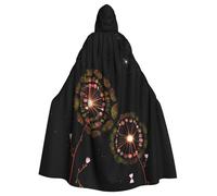 YYHHAOFA Starry Dandelion Pattern Halloween Adult Hooded Cape Men'S And Women'S Clothing Mantle Role-Playing
