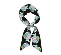 YYHHAOFA Strawberry Print Fish Prints Long Silk Scarf for Women, Soft, Silky, Glossy, Skin Friendly, Breathable, Hair Scarf, Headband