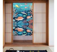 YYHHAOFA Submarine dolphins Picture Curtain 2 Pcs Spliced 34x56in Good Drape, Smooth and Not Easily Wrinkled, Fabric curtains, room dividers