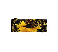 YYHHAOFA Sunflower on Black Background Prints Baby Bow Throw - Soft & Stretchy Nylon-Spandex Headband for Newborns 0-6 Months - Ideal Shower Gift