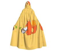 YYHHAOFA Sunflower seeds and foxes Printed Halloween Adult Hooded Cloak is a super large, comfortable, and durable cloak