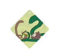 YYHHAOFA Sunflower seeds earthworm snake Prints Square Car Air Fresheners Cards Set of 6 Pieces : Hanging Scented Cards for bedroom Bathroom Car Interior Decor