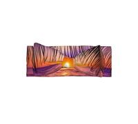 YYHHAOFA Sunset Ocean with Tropical Palm Trees Twilight Scenery Prints Baby Bow Headband Newborn Photography Props Soft & Stretchy Hair Accessory for Infants 0-6 Months