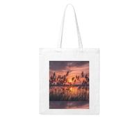 YYHHAOFA Sunset shining on the reeds Prints Woman Canvas Tote Bag Strong and durable for traveling, shopping, Daily One Size
