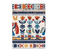 YYHHAOFA Swedish Dala Horse Folk Pattern Keep Warm Blanket 60"x50" Throw Lightweight Warm Durable Suitable for Bed Sofa