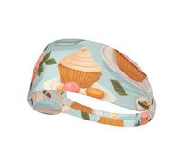 YYHHAOFA Sweet Afternoon Tea Pattern Sports Headband for Women Sweat Proof Bandeau Summer Elastic Band