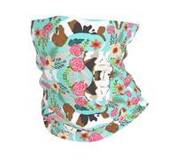 YYHHAOFA Sweet Basset Hound Florals Prints Active Head Wrap - Seamless, Quick-Drying Neck Gaiter for Outdoor Adventures & Stylish Everyday Wear