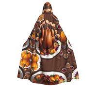 YYHHAOFA Thanksgiving Turkey Printed Halloween Adult Hooded Cloak is a super large, comfortable, and durable cloak