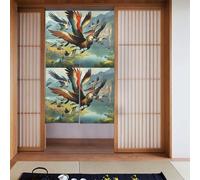 YYHHAOFA The birds are dancing. Pattern Door curtain partition splicing privacy protection suitable for kitchen, bathroom, room 34x56in