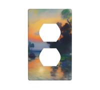 YYHHAOFA The Dawn of Impressionism Printed Double Socket Wall Panel Decorative is Durable and Suitable for Socket Light Switch Accessories 4.5x2.76in