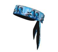 YYHHAOFA The Dolphin Family Picture Sports headscarf, sweat absorbing and breathable, motion headband, double-sided kerchief