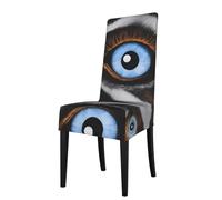 YYHHAOFA The evil eye looked Printed dining chair cover is easy to disassemble and made of high resilience fabric that is wear-resistant