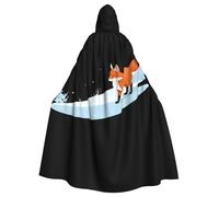 YYHHAOFA The Fox Watching the Snow Prints Halloween Adult Hooded Cloak is a super large, comfortable, and durable cloak designed for adults