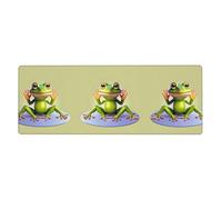 Yyhhaofa The Funny Frog Doing Yoga Printed Extra Large Mouse Pad, Computer Office Anti Slip Gaming Keyboard Thickened Version 12x31.5in